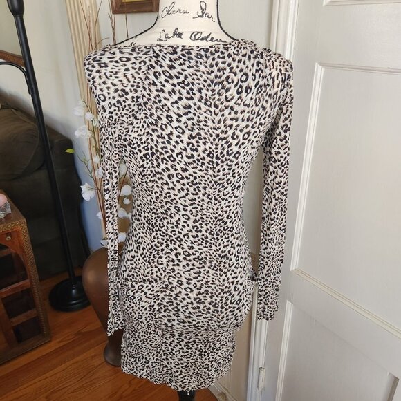 BCBG Maxazria Leopard Print Bodycon Sweater Dress Sz XS - Picture 5 of 10